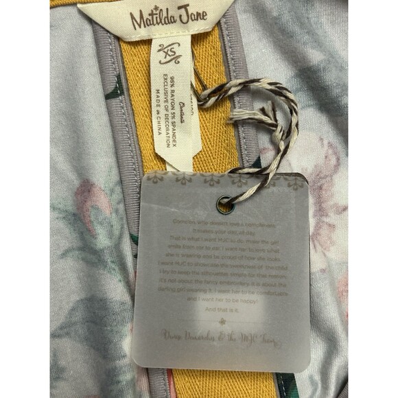 Matilda Jane Im A Dreamer Floral Shift Dress Size Small Long Sleeve‎ Flowy Gray - Picture 6 of 6
